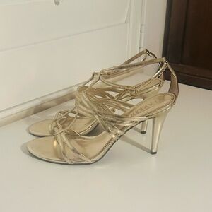 Ralph Lauren Gold Strappy Heels